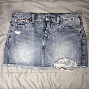 denim mini skirt